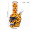 高硼硅玻璃水烟管，玻璃水烟筒，手绘蜜蜂，骷髅玻璃瓶