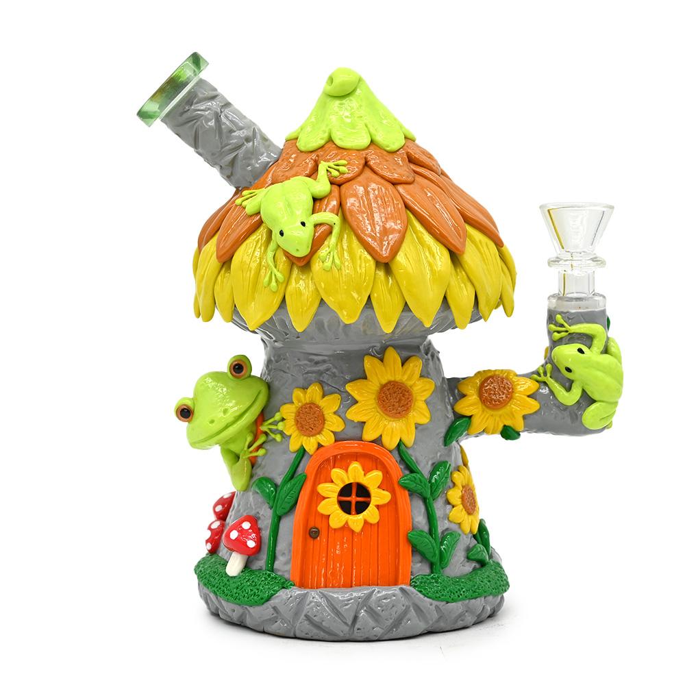 高硼硅玻璃水烟壶 蘑菇水烟管 手工软陶泥烟具 卡通青蛙烟具 2