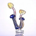 Mushroom Pipe,Borosilicate Glass Pipe With Colorful Lines,Glass Hookah