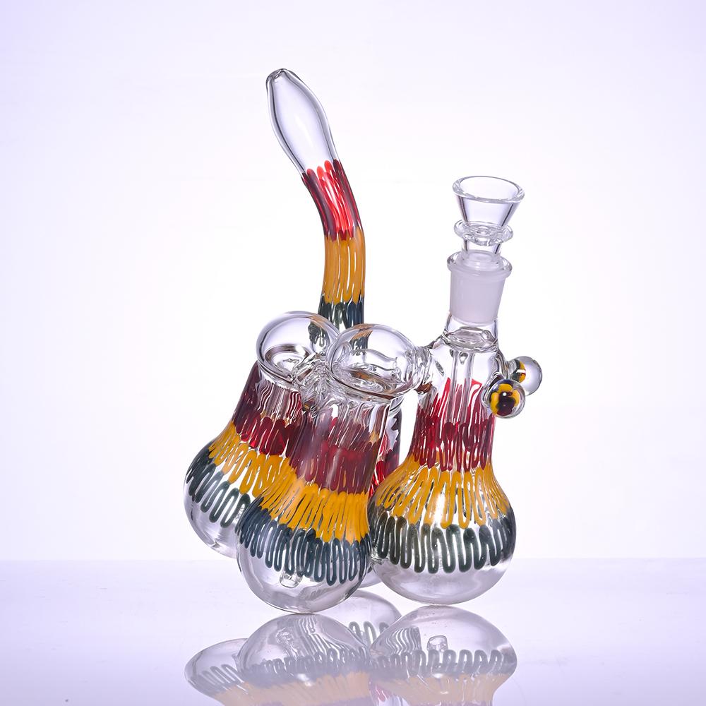 彩色高硼硅玻璃水烟壶，彩色琉璃玻璃水烟斗，葫芦烟斗