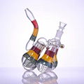 Gourd Pipe,Borosilicate Glass Water Pipe With Colorful Lines,Azure Stone