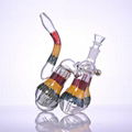 Gourd Pipe,Borosilicate Glass Water Pipe With Colorful Lines,Azure Stone