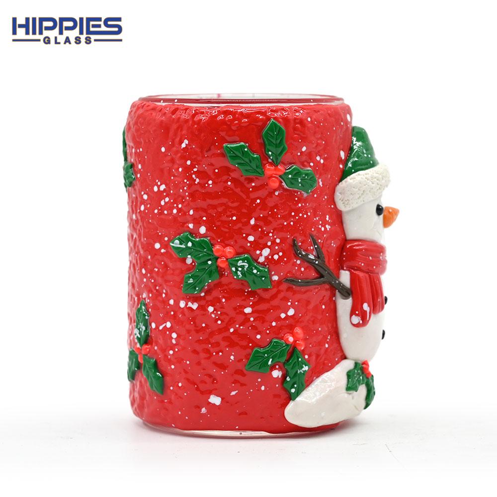 Handmade Kneading Polymer Clay Tobacco Canister With Creative Christmas Snowman 3