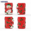 Handmade Kneading Polymer Clay Tobacco Canister With Creative Christmas Snowman 7