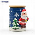 Handmade Kneading Tobacco Canister With Cartoon Santa Claus,Glass Ashtray