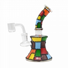 Glass Water Pipe With Jigsaw Themed Glass Bong Patchwork,Glass Hookah