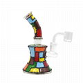 Glass Water Pipe With Jigsaw Themed Glass Bong Patchwork,Glass Hookah