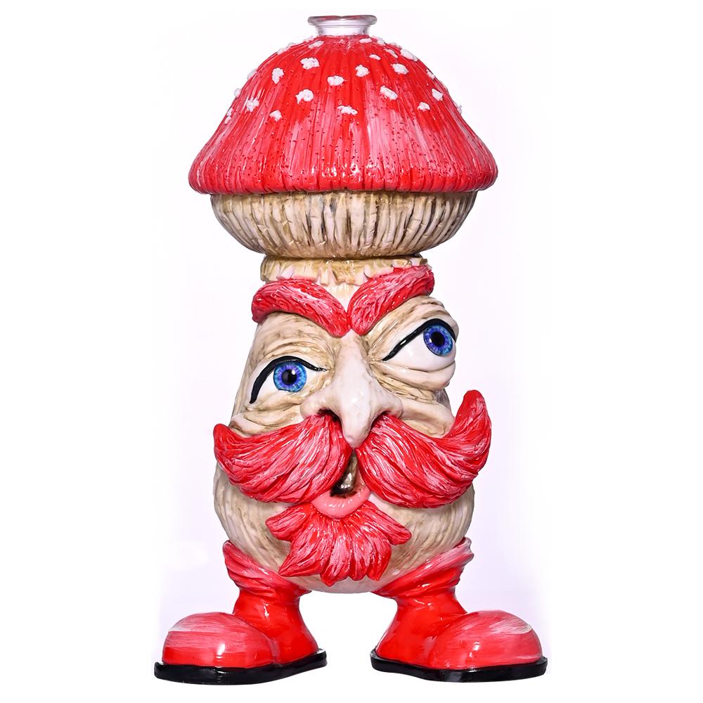 Polymer Clay Glass Water Pipe,Handmade Kneading 3D Cute Mushroom Old Man Bong