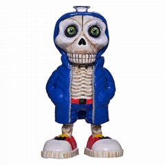 Polymer Clay Glass Pipe,3D Cute Skeleton Man Bong