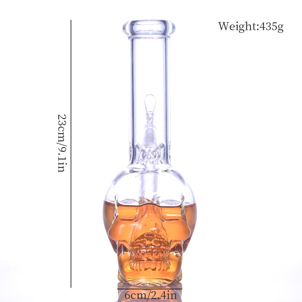 人工吹制透明玻璃水烟壶 骷髅水烟管 高硼硅玻璃 2
