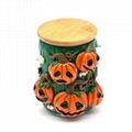 Polymer Clay Tobacco Canister With Pumpkin,Borosilicate Glass Smoking Ashtray 7