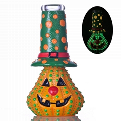Glass Beaker Bong,Cute Halloween Pumpkin With Glow In the Dark,Glass Water Pipe