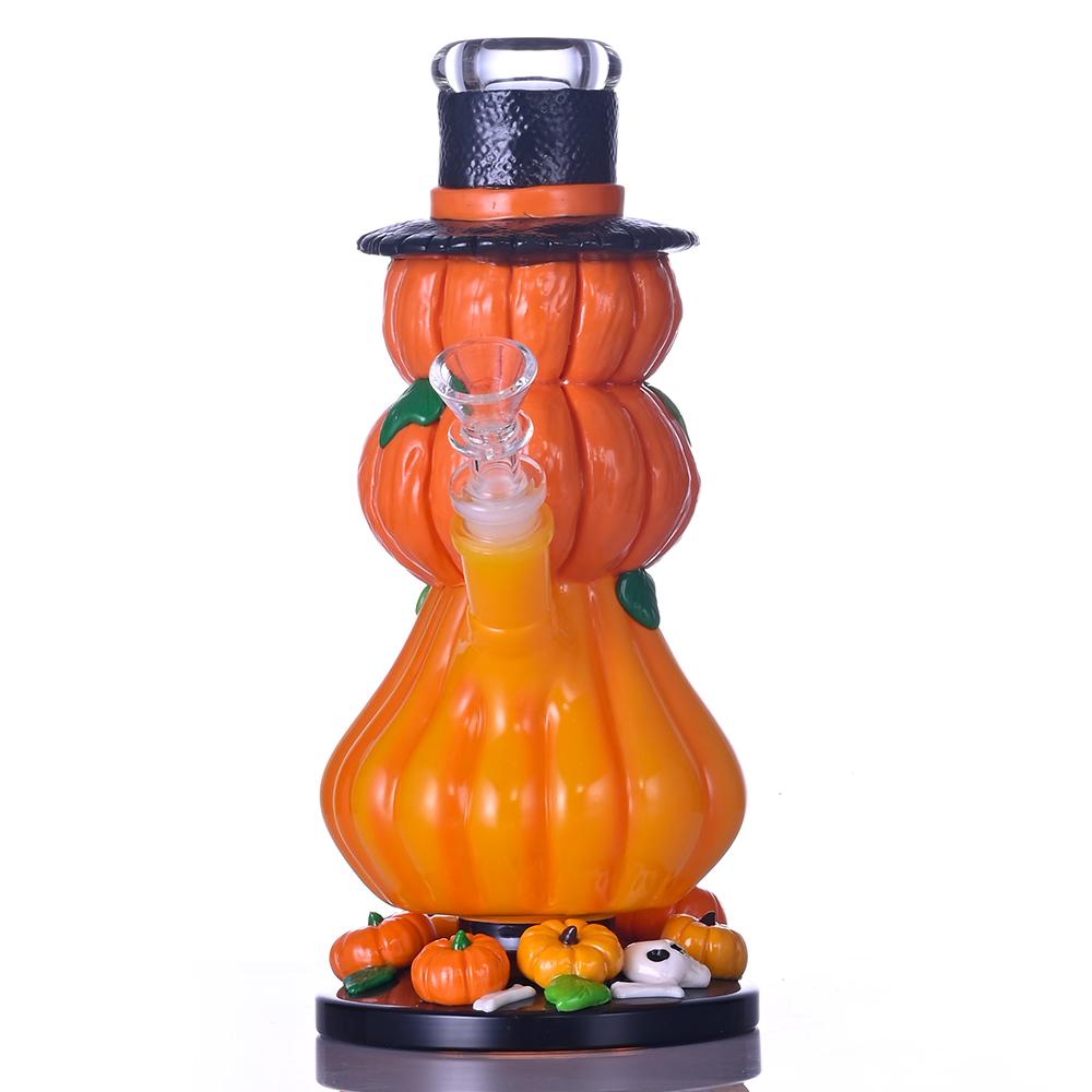 手工捏制萬聖節南瓜主題水煙管，玻璃水煙壺 5