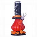 Hand Drawn Colorful Pumpkin Glass Beaker Bong,Cute Halloween Pumpkin Man