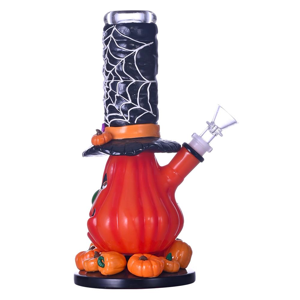 手工繪製萬聖節南瓜水煙管，高硼硅玻璃，軟陶泥水煙壺 5