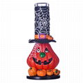 Hand Drawn Colorful Pumpkin Glass Beaker Bong,Cute Halloween Pumpkin Man