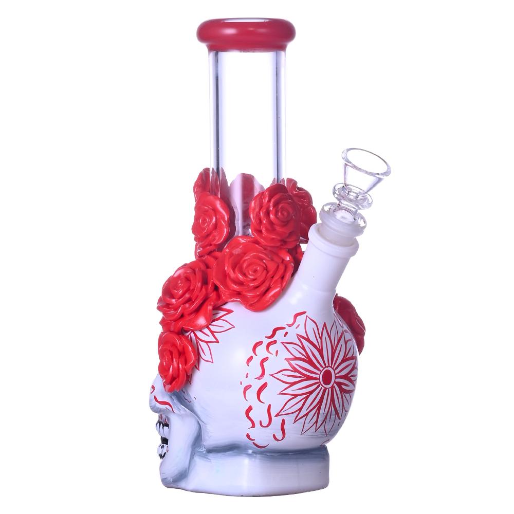 Skeleton Glass Beaker Bong,Line With Glow In The Dark 3