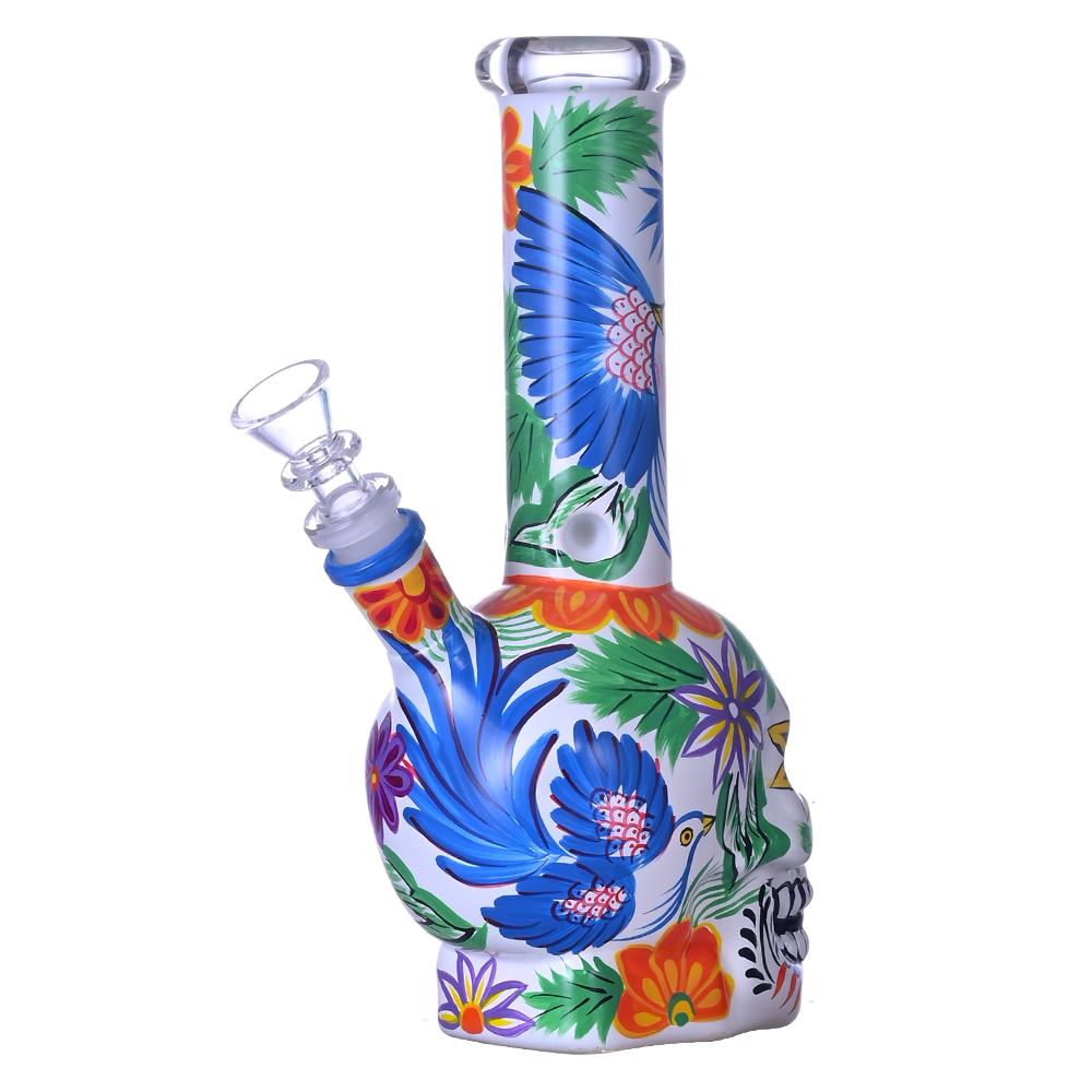 手繪骷髏和平鴿水煙管，高硼硅玻璃水煙壺 3