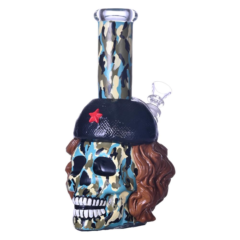 手工捏制美国国旗和骷髅头水烟壶，高硼硅玻璃水烟管 4