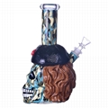 手工捏制美国国旗和骷髅头水烟壶，高硼硅玻璃水烟管