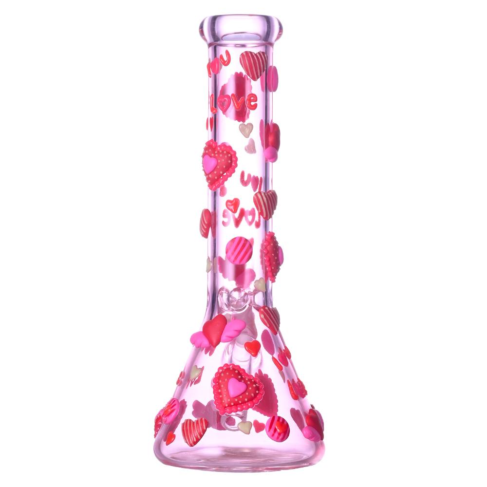 手工捏制高硼硅玻璃水烟管，带夜光情人节元素水烟壶 4