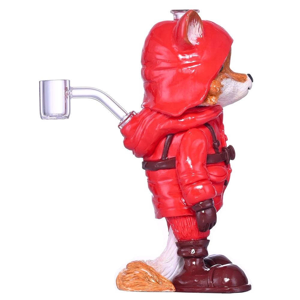 手工捏制3D卡通狐狸水煙壺，高硼硅玻璃水煙管 5