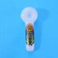 外贸新款白玉玻璃烟斗玻璃烟枪高硼硅玻璃画纸烟具silicone pipe
