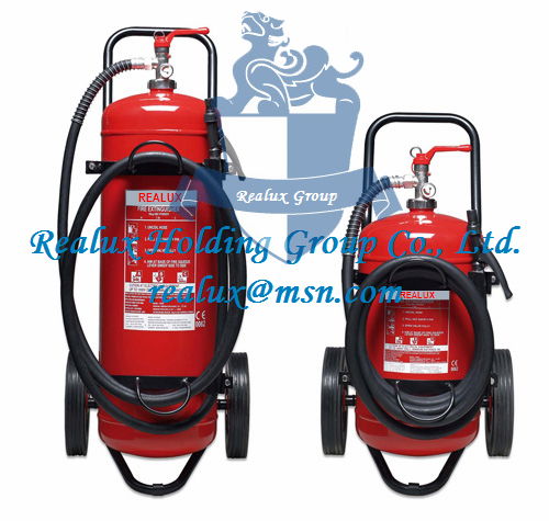 MOBILE TROLLEY FIRE EXTINGUISHERS, Dry Powder Fire Extinguisher with wheel, CO2