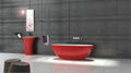 Red tubs,Oval stone bathtub,hot tub,bathtub manufacturer BS-8628 6