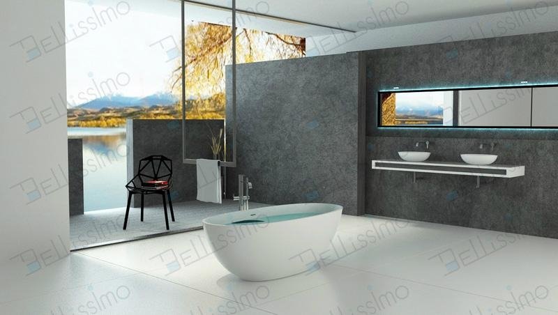 Red tubs,Oval stone bathtub,hot tub,bathtub manufacturer BS-8628 2