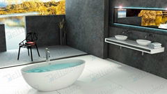 Red tubs,Oval stone bathtub,hot tub
