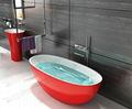 Red tubs,Oval stone bathtub,hot tub,bathtub manufacturer BS-8628 4