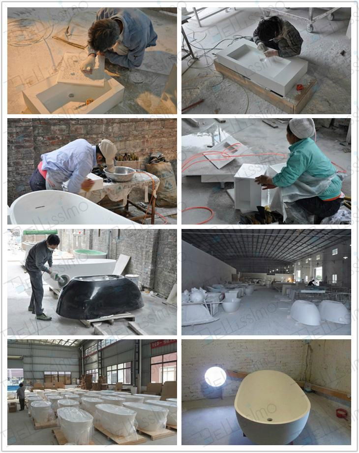 Foshan Basin Factory,  Beautiful  Stone Resin Basin, Sink BS-8304 5