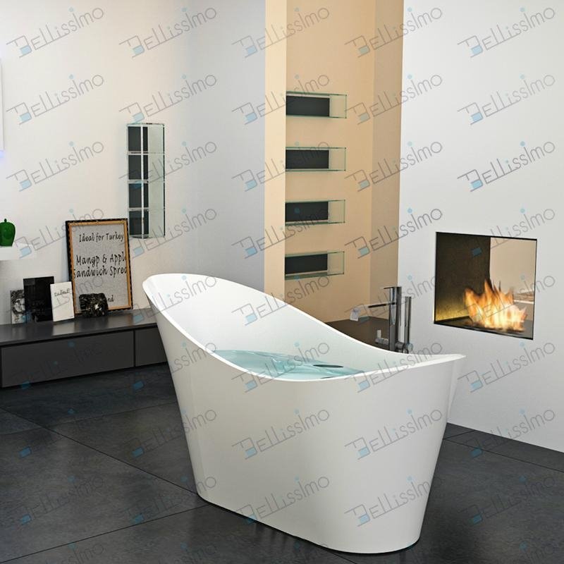  Unique soaker tub,Solid Surface bathtub BS-8605(More cold) 2