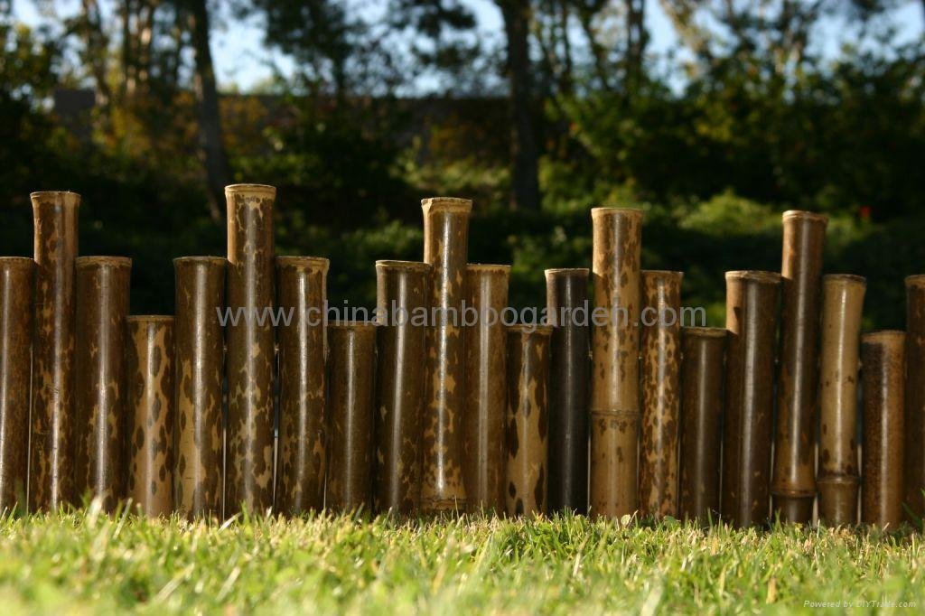 black bamboo rolled fence,fence panel and uneven edging 3