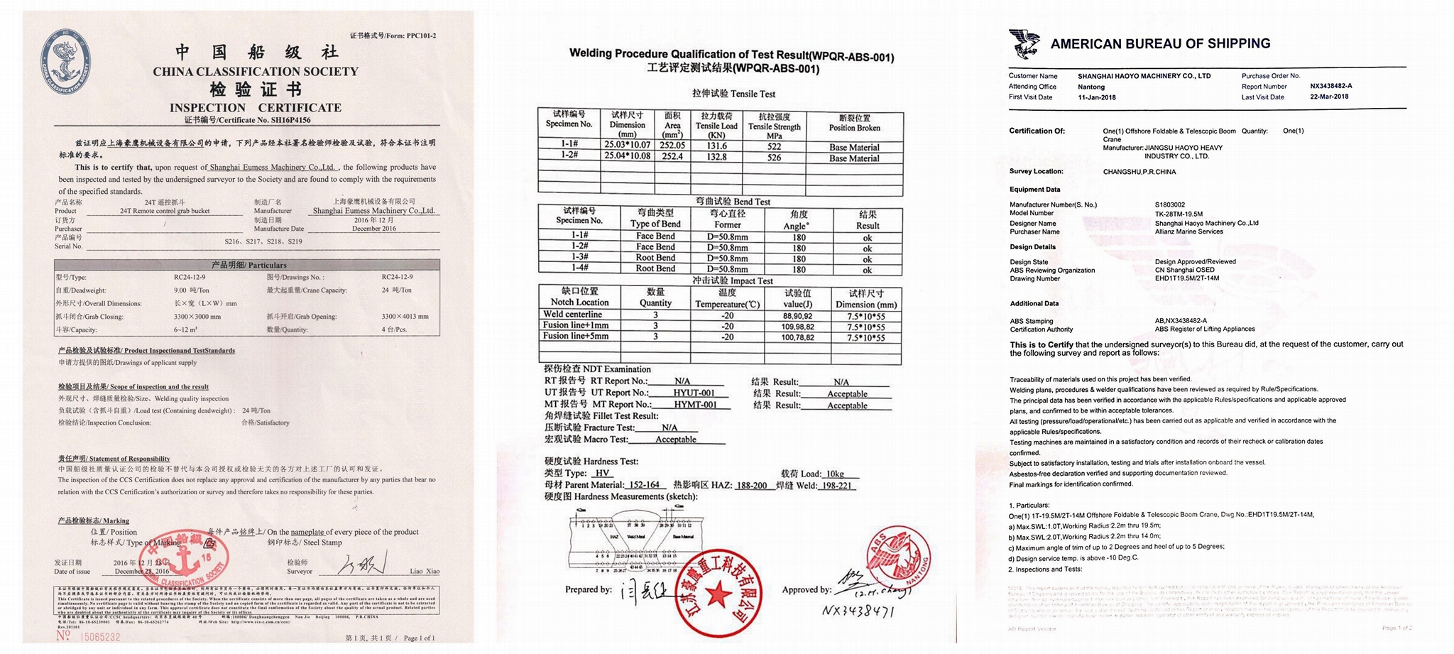 ABS/CCS船檢全折疊船用吊機 5