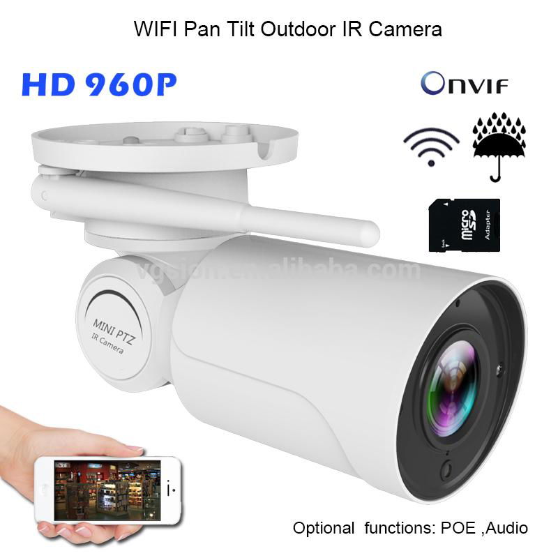 IP66 Outdoor Pan Tilt WIFI IR camera 3.6 mm lens max. 64 GB memory card