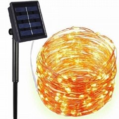 led solar copper wire garland christmas string light