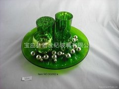 set of glass candle holder