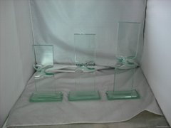 jade glass trophy award with custom pattern