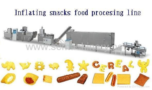 Infalting snacks processing line