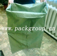 sell green pp woven bags for construction 