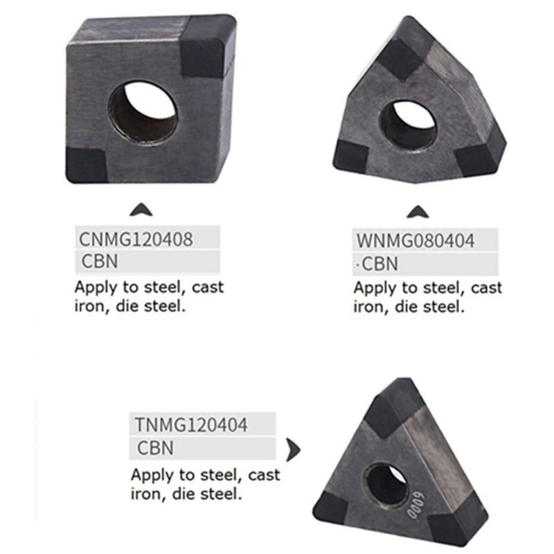 PCBN 6 tips turning insert TNGA TNMG Solild CBN Insert for hardened steel CBN TNMG160408