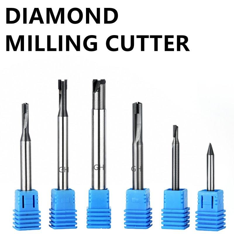 Diamo two flute milling tools PCD end mill for acrylic aluminum graphite