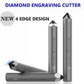 4 edge Diamond carving tools Stone PCD engraving bit for granite marble