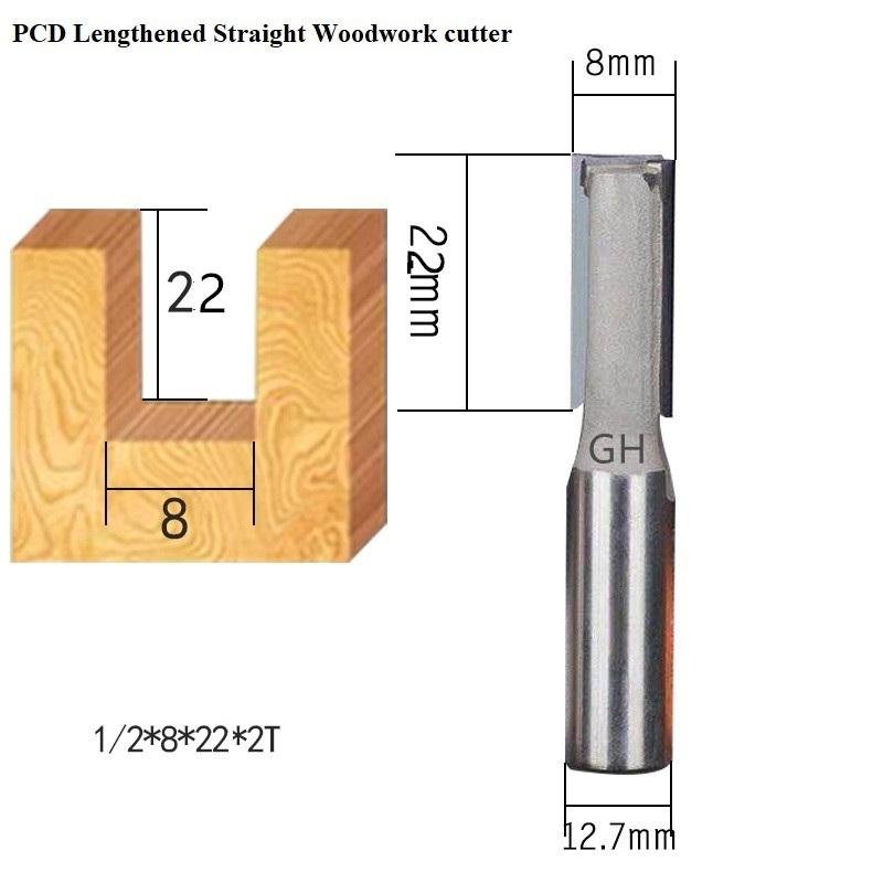 CNC Diamond flute woodworking end mill Wood straight router bit for MDF hardwood 3
