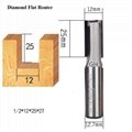 CNC Diamond flute woodworking end mill Wood straight router bit for MDF hardwood 5