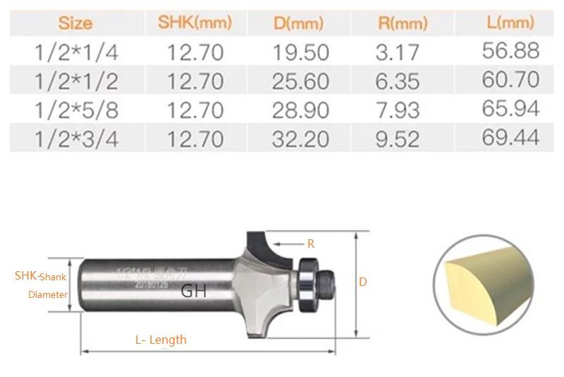 PCD chamfering cutter Diamond chamfer Round router bits for wood 4