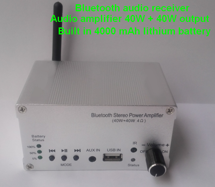 Bluetooth power amplifier 40W and 40W output Built in batte4000mAh external spe 3
