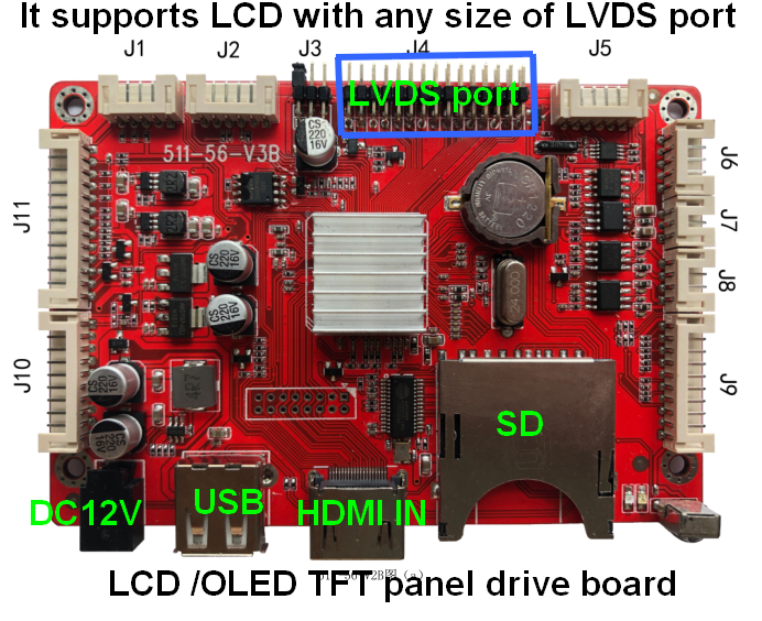 LCD Driving board/Media play /LVDS and Touch panel port HD decoding board